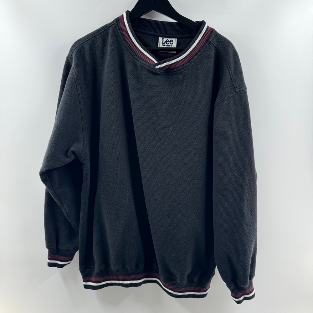 Lee Sport Black Knit Crewneck Sweater Men’s Size Large